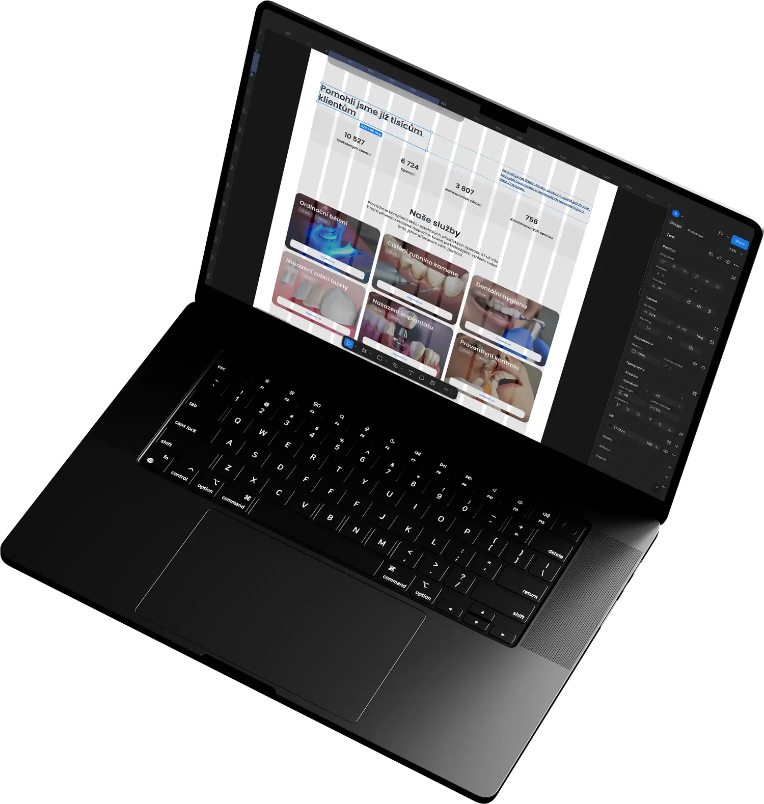 The process of designing a website on MacBook